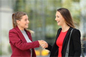 real estate agent talking to prospect